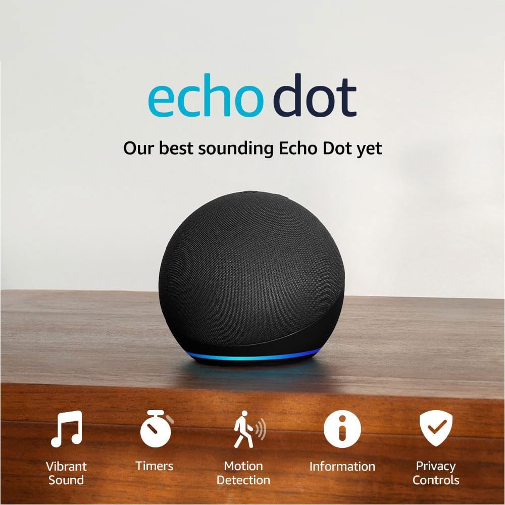 Echo Dot (5th Gen, 2022 release) | Smart speaker with Alexa | Charcoal - OPEN BOX Echo Dot (5th Gen, 2022 release) | Smart speaker with Alexa | Charcoal - OPEN BOX